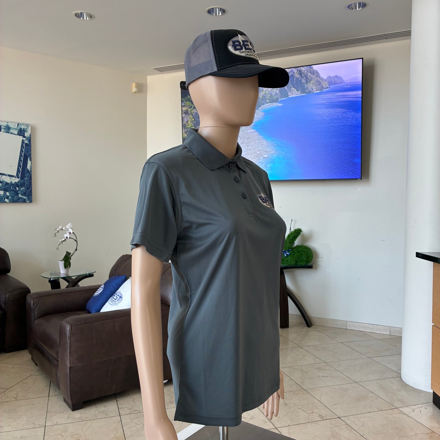 Gray Womens Polo