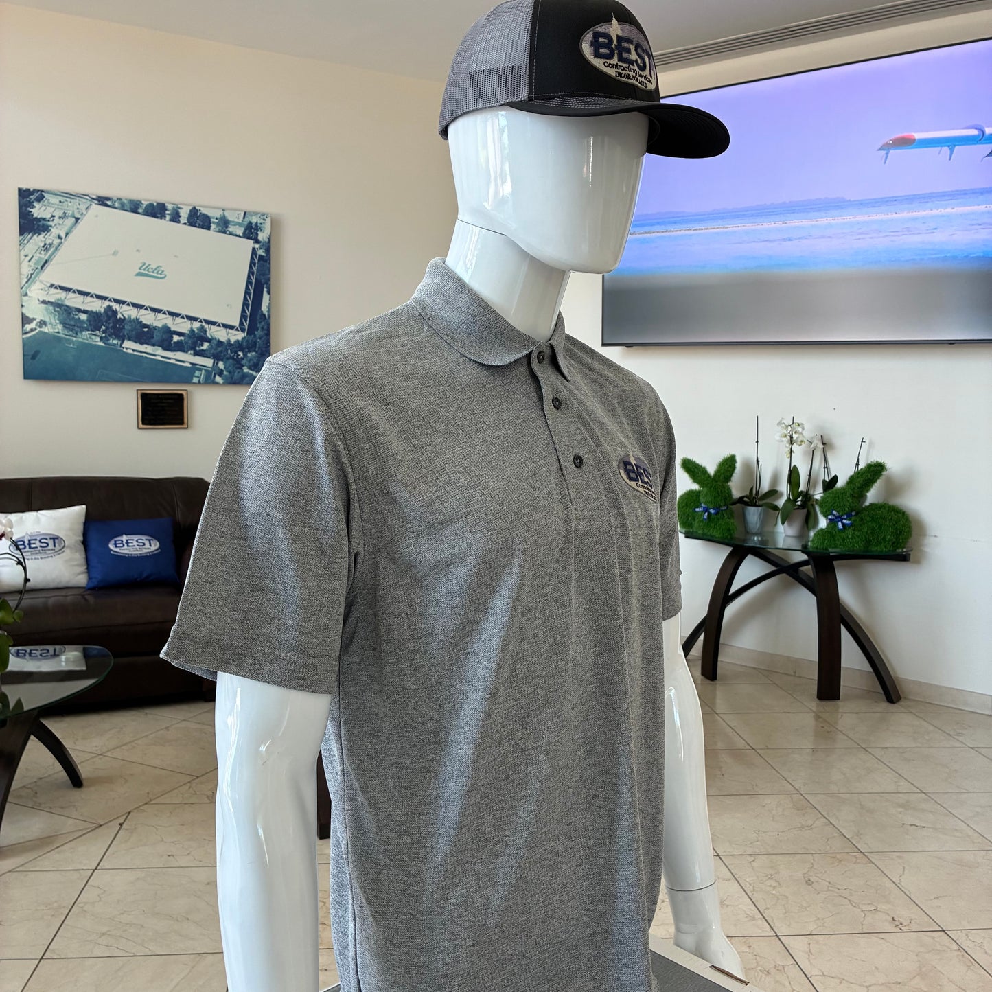Gray Mens Polo